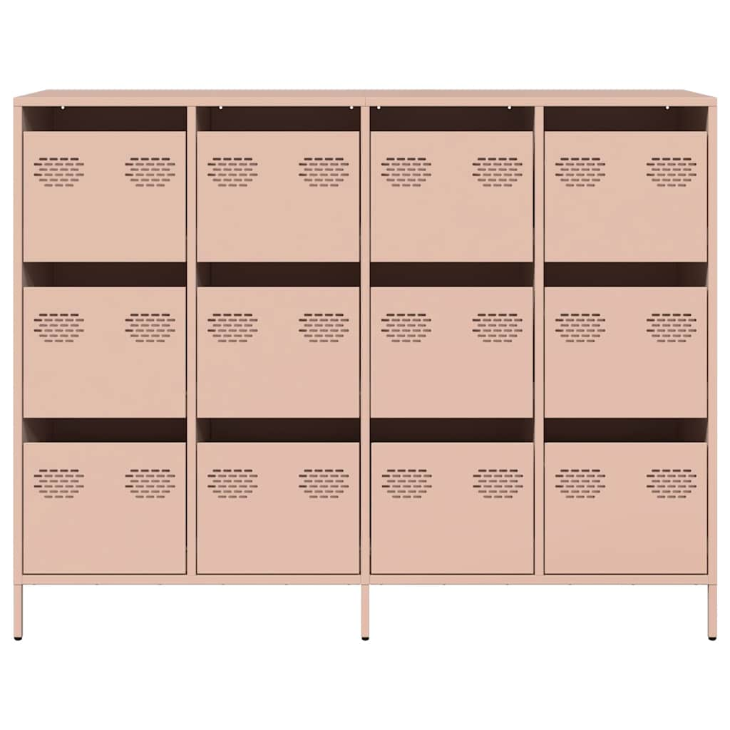 vidaXL Sideboard Pink 135x39x103.5 cm Cold-rolled Steel