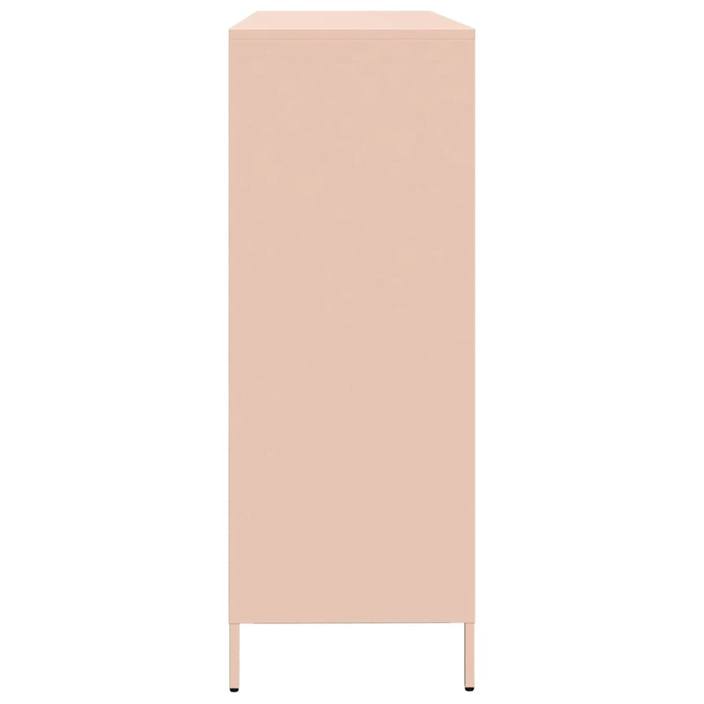 vidaXL Sideboard Pink 135x39x103.5 cm Cold-rolled Steel