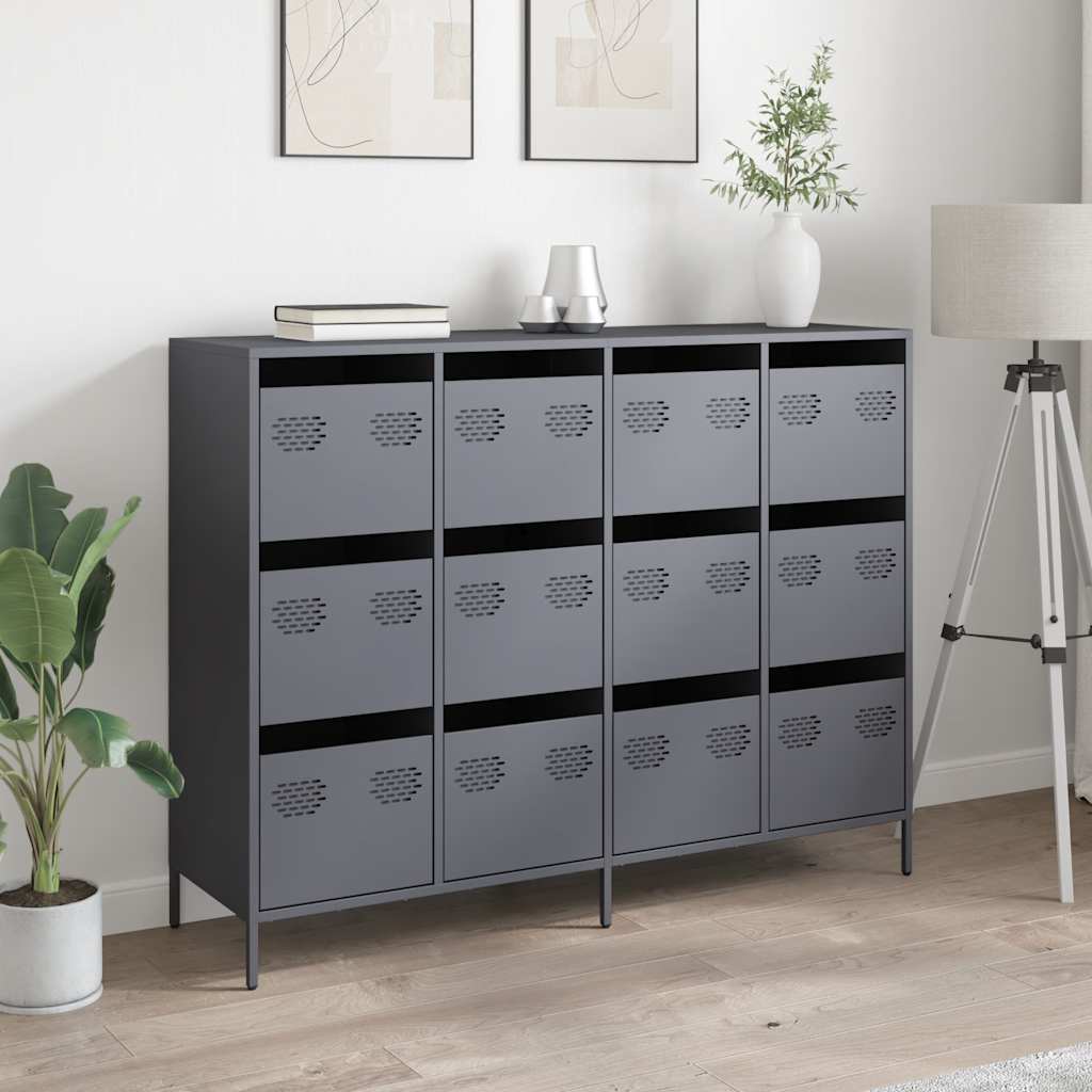 vidaXL Sideboard Anthracite 135x39x103.5 cm Cold-rolled Steel