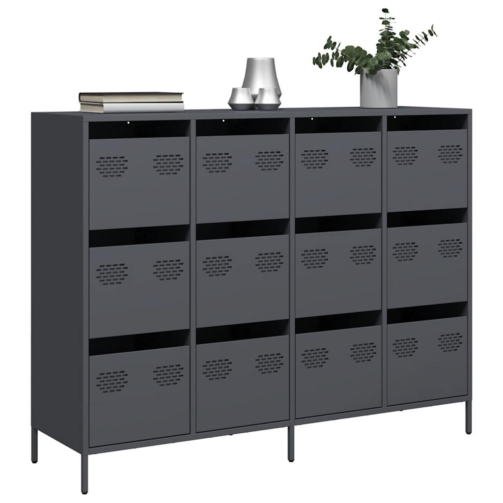 vidaXL Sideboard Anthracite 135x39x103.5 cm Cold-rolled Steel