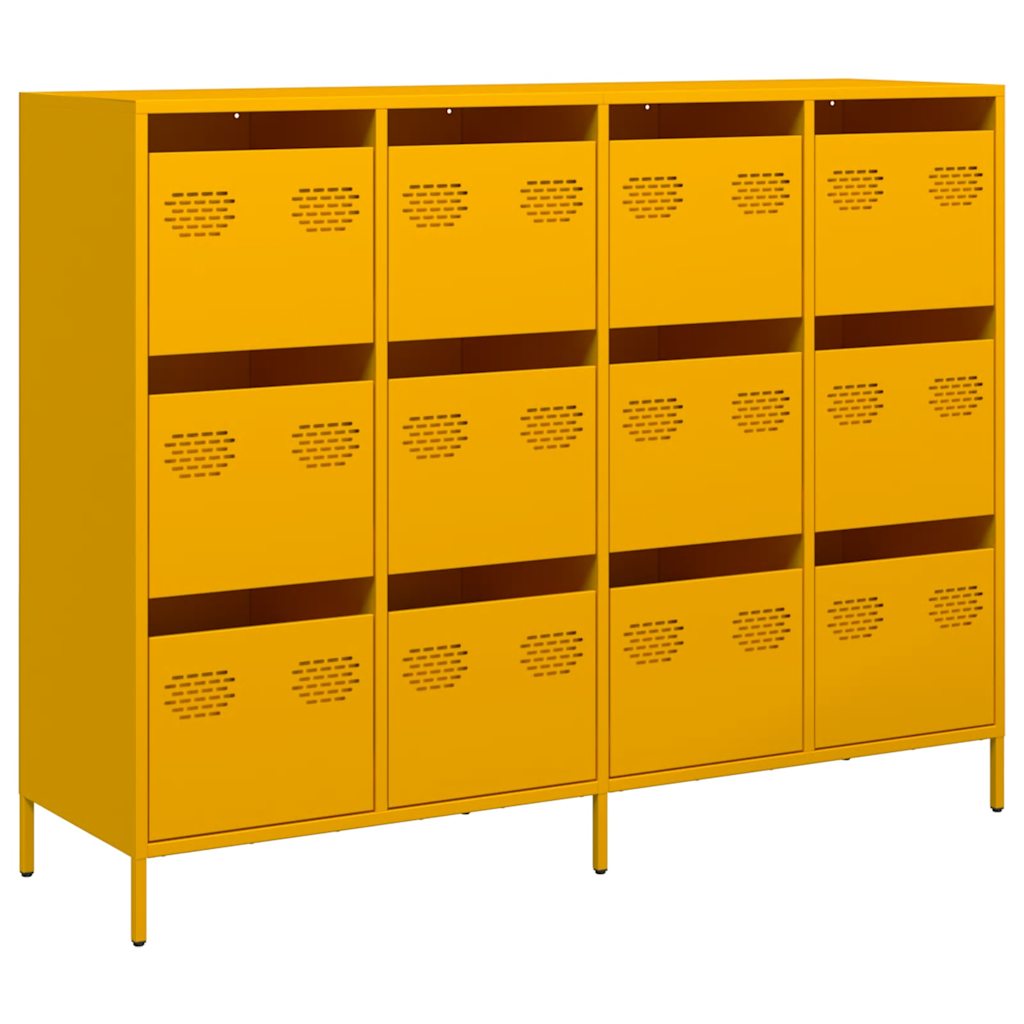 vidaXL Sideboard Mustard Yellow 135x39x103.5 cm Cold-rolled Steel