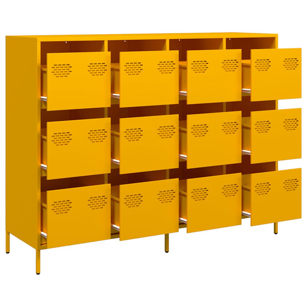 vidaXL Sideboard Mustard Yellow 135x39x103.5 cm Cold-rolled Steel