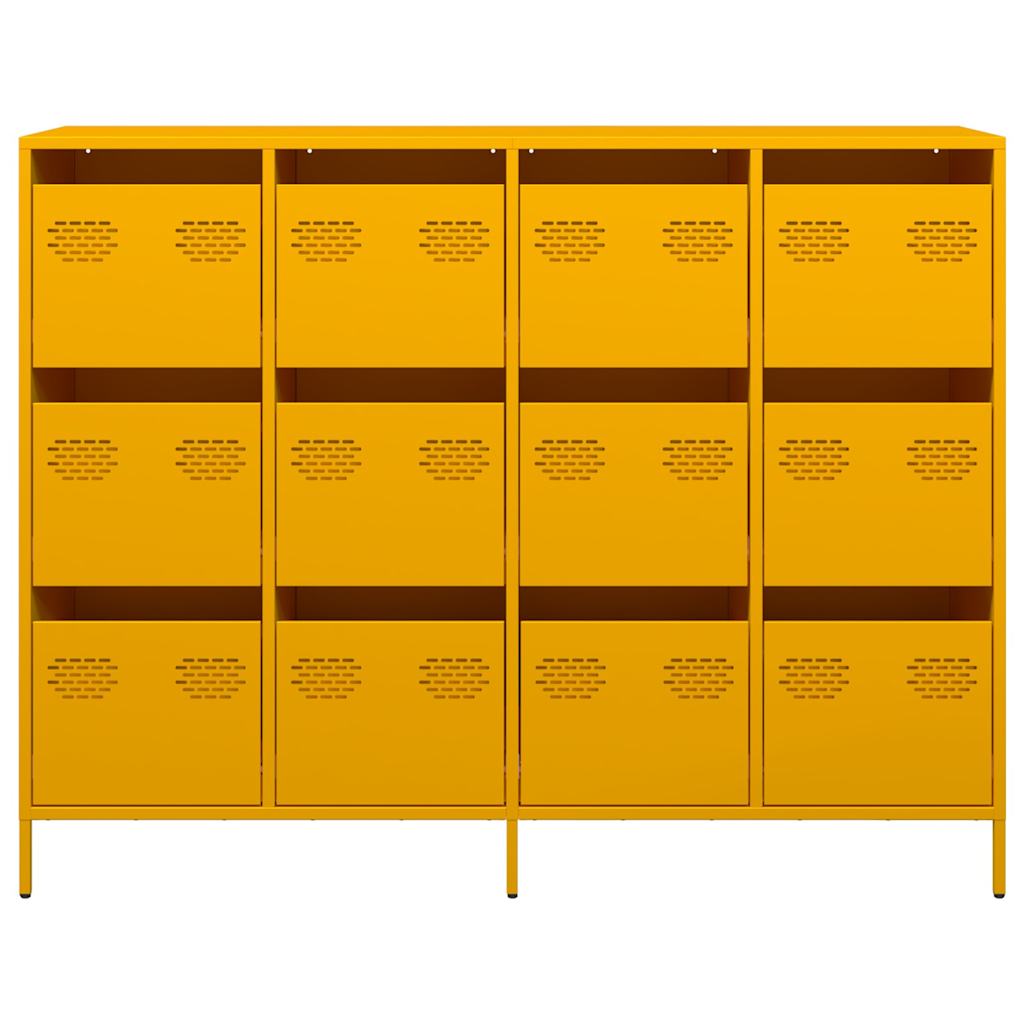 vidaXL Sideboard Mustard Yellow 135x39x103.5 cm Cold-rolled Steel