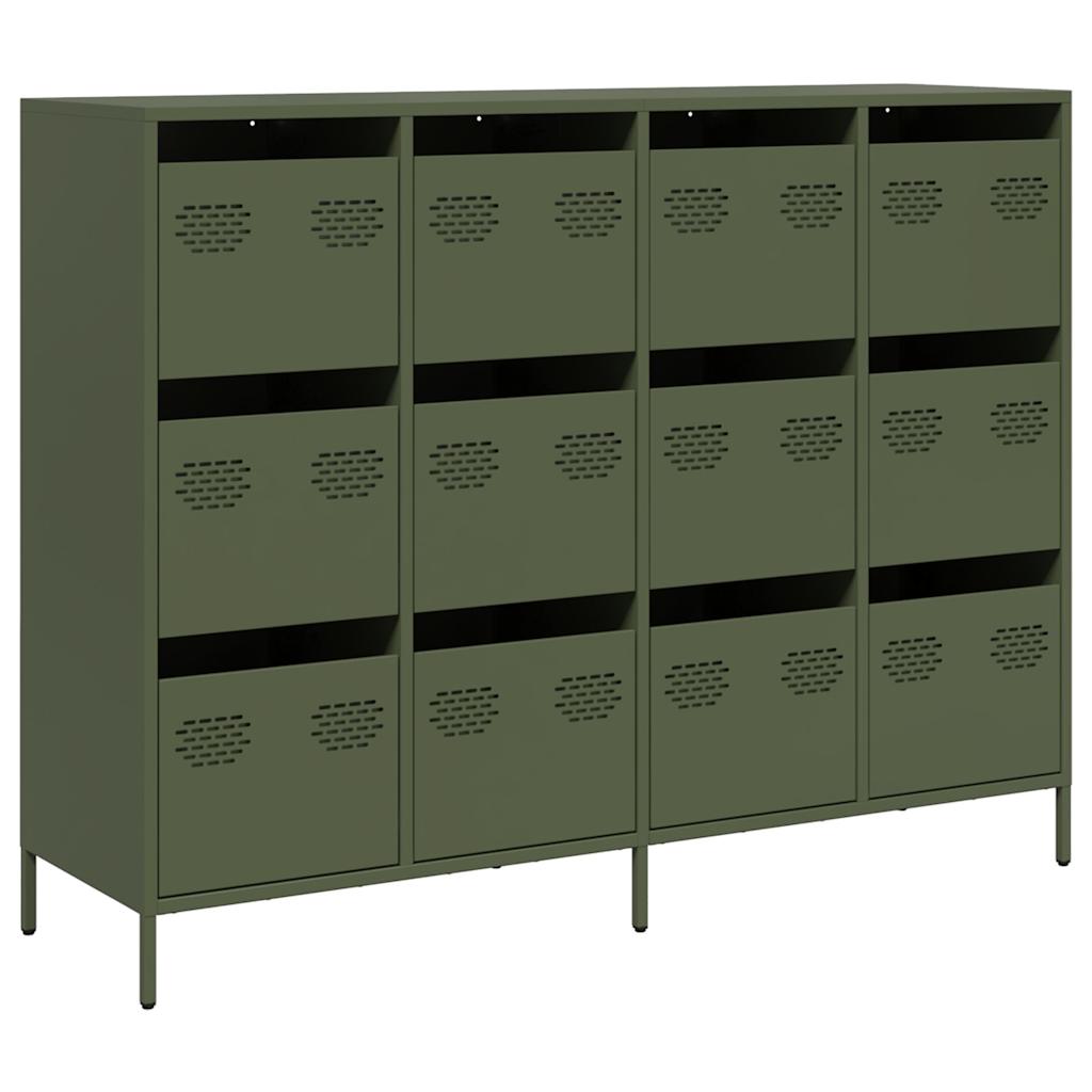 vidaXL Sideboard Olive Green 135x39x103.5 cm Cold-rolled Steel