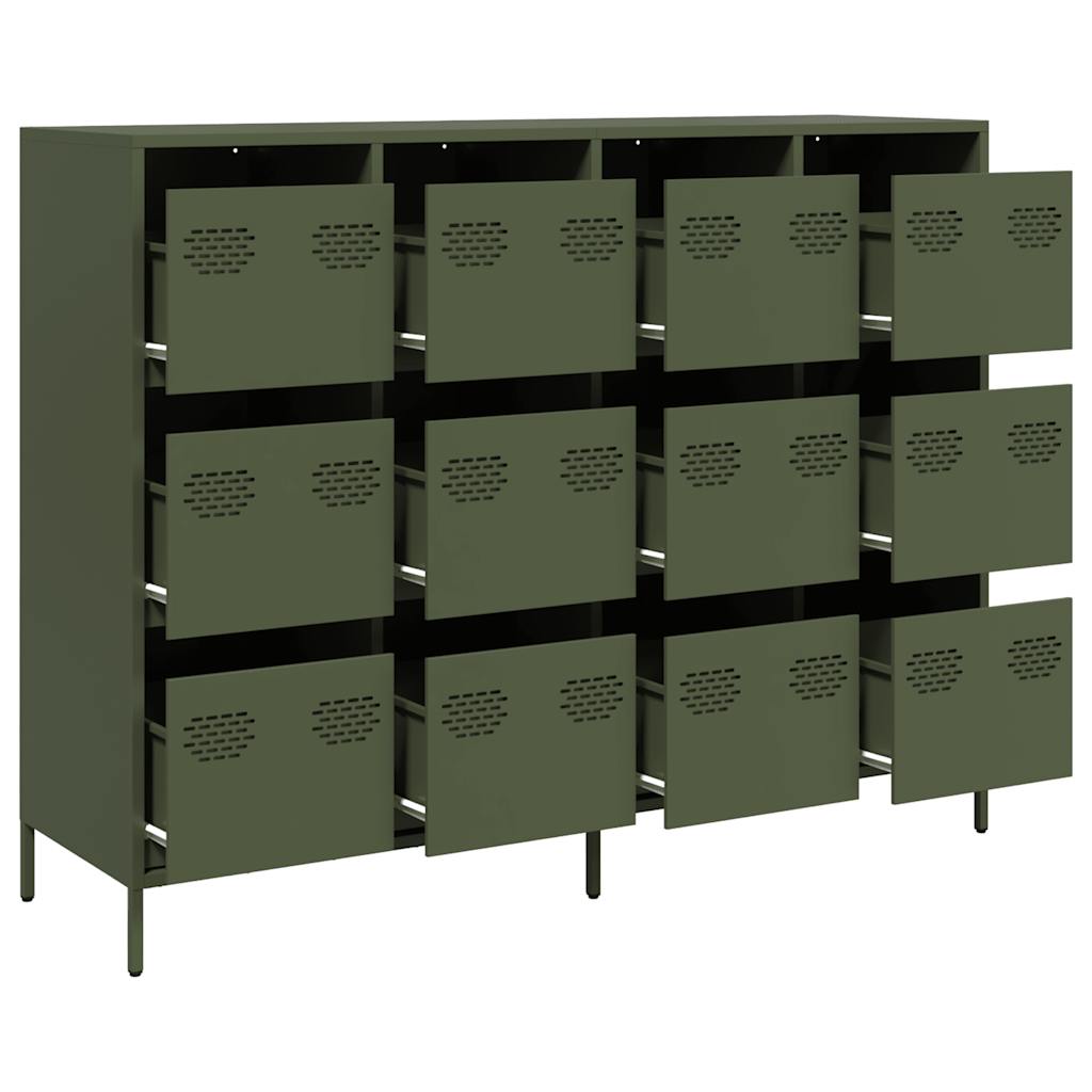 vidaXL Sideboard Olive Green 135x39x103.5 cm Cold-rolled Steel