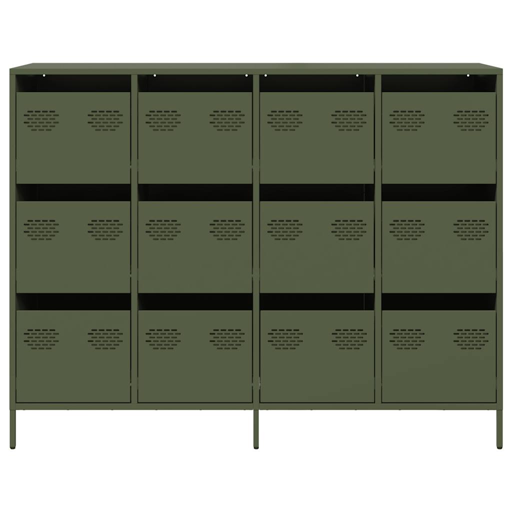 vidaXL Sideboard Olive Green 135x39x103.5 cm Cold-rolled Steel