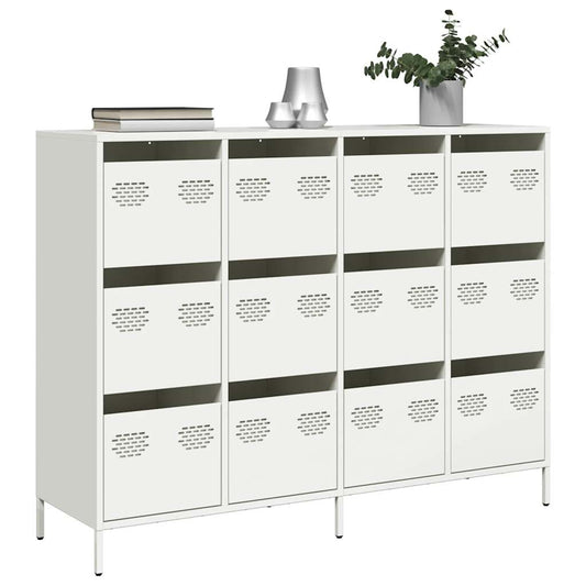 vidaXL Sideboard White 135x39x103.5 cm Cold-rolled Steel