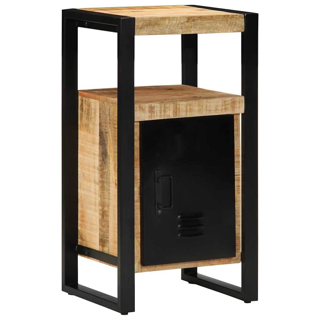 Bathroom Furniture Set 2 pcs Brown Soild Rough Mango Wood