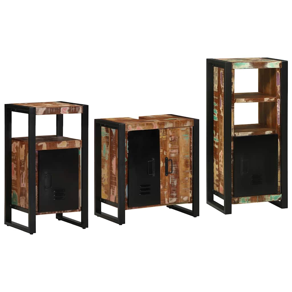 Bathroom Furniture Set 3 pcs Multicolour and Black