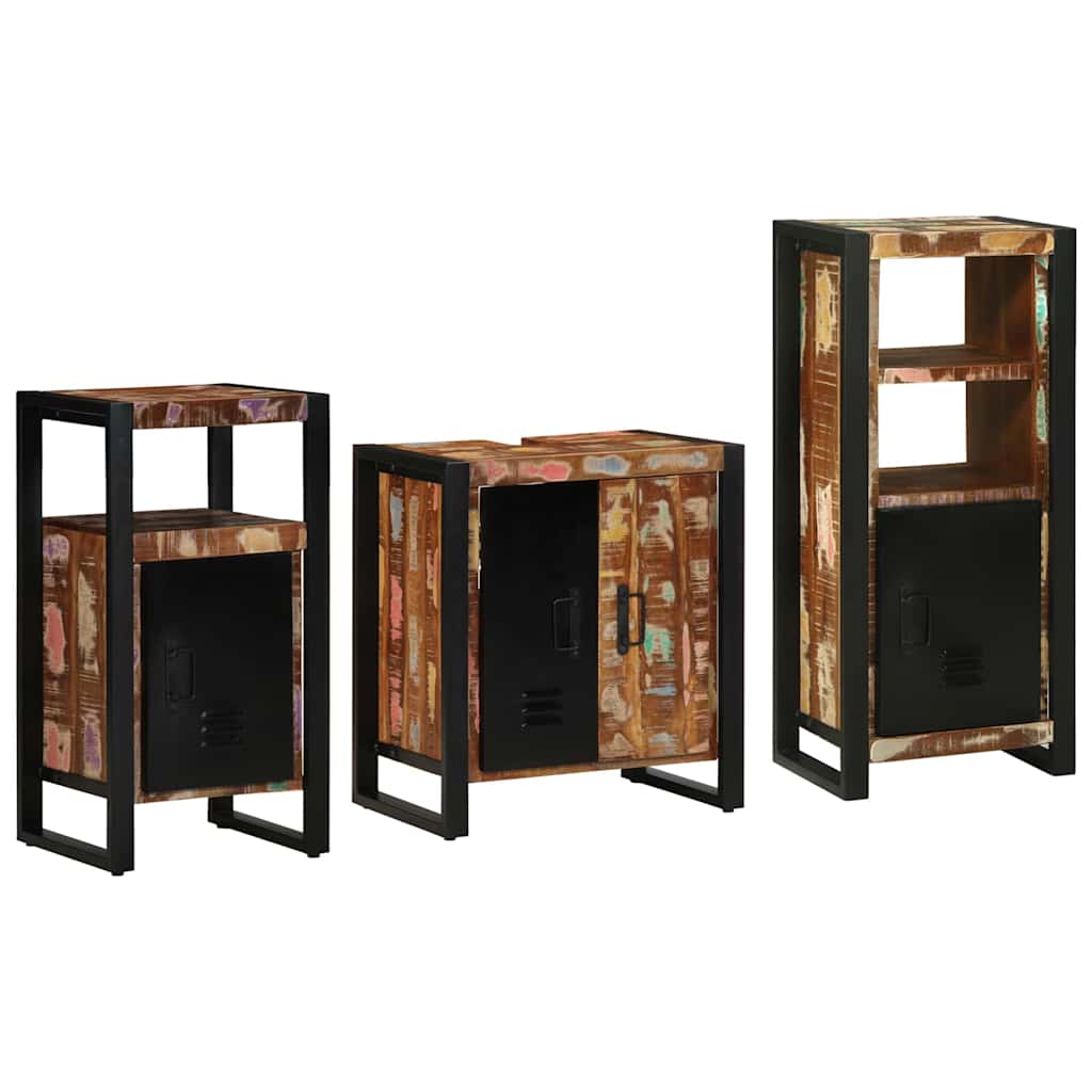 Bathroom Furniture Set 3 pcs Multicolour and Black