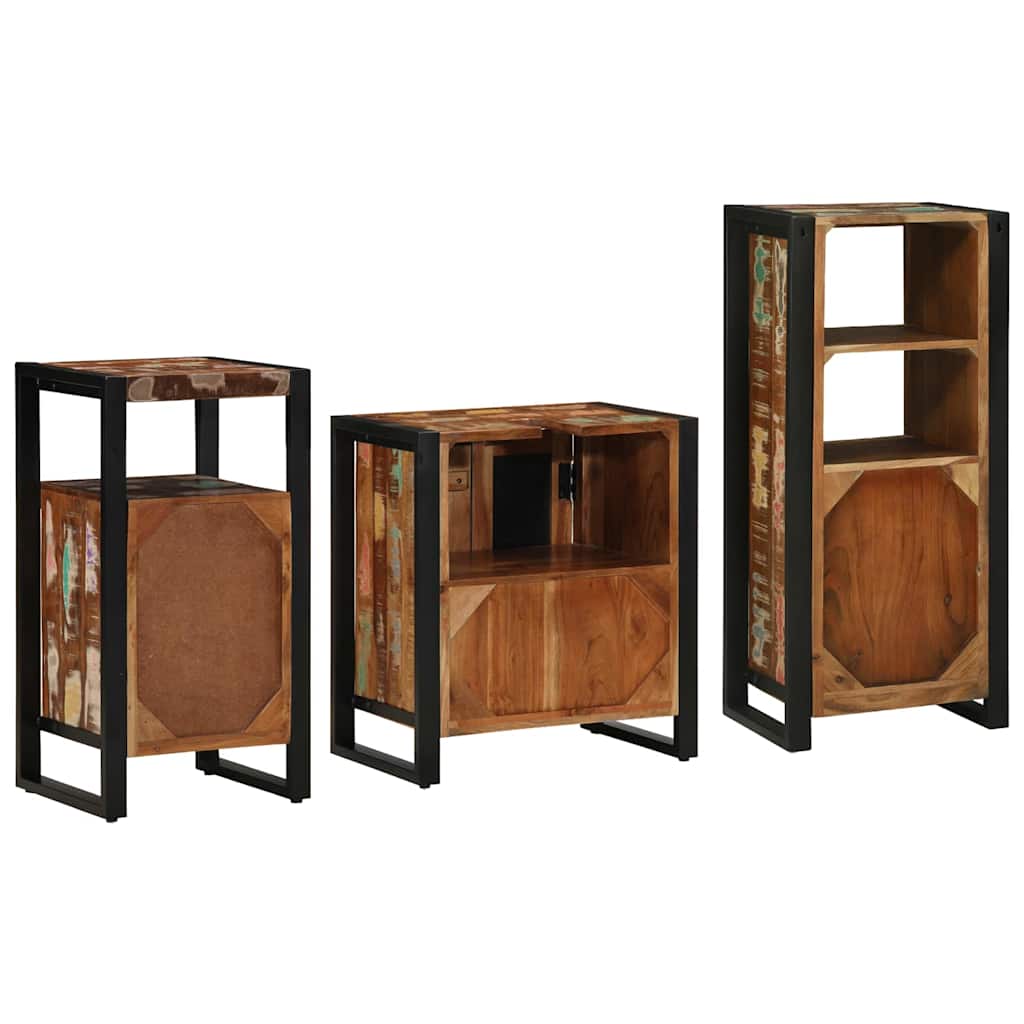 Bathroom Furniture Set 3 pcs Multicolour and Black