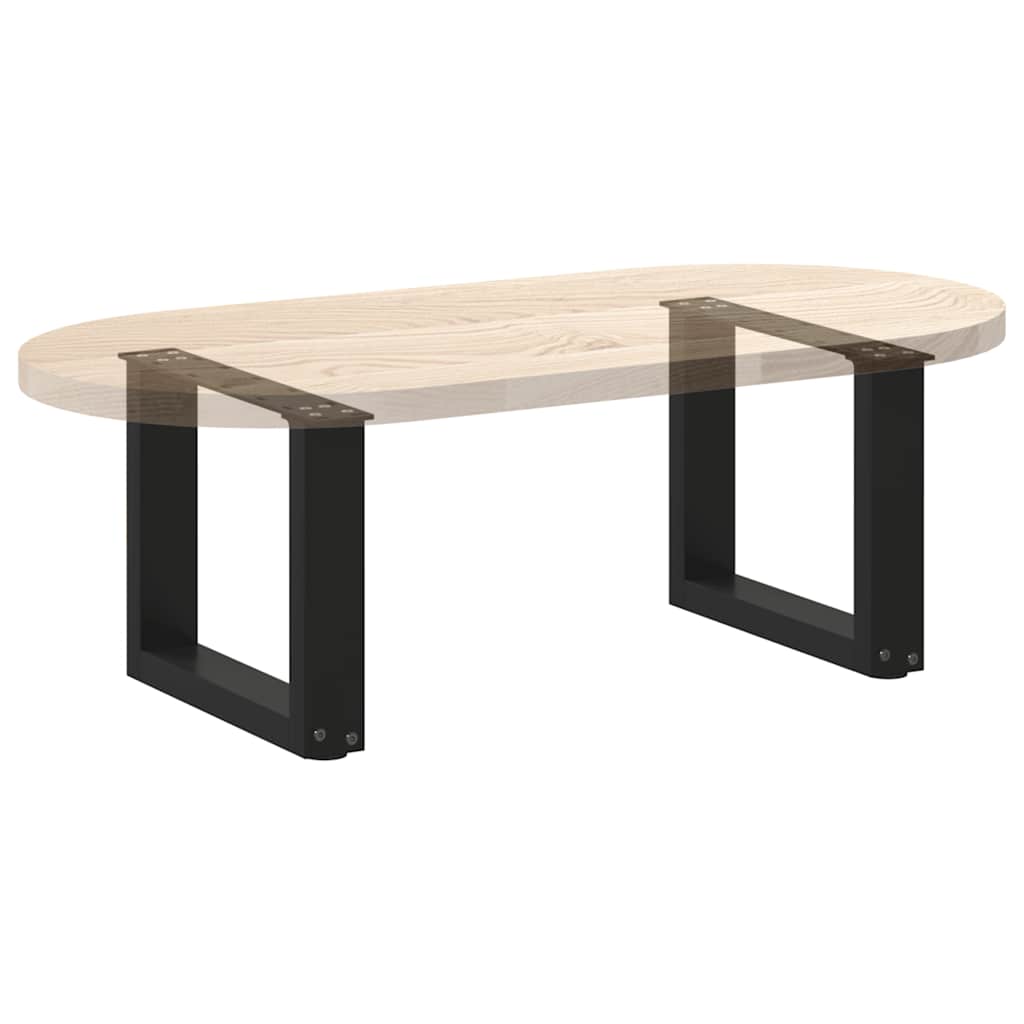 Coffee Table Legs U-Shaped 2 pcs Black 40x(30-31) cm Steel