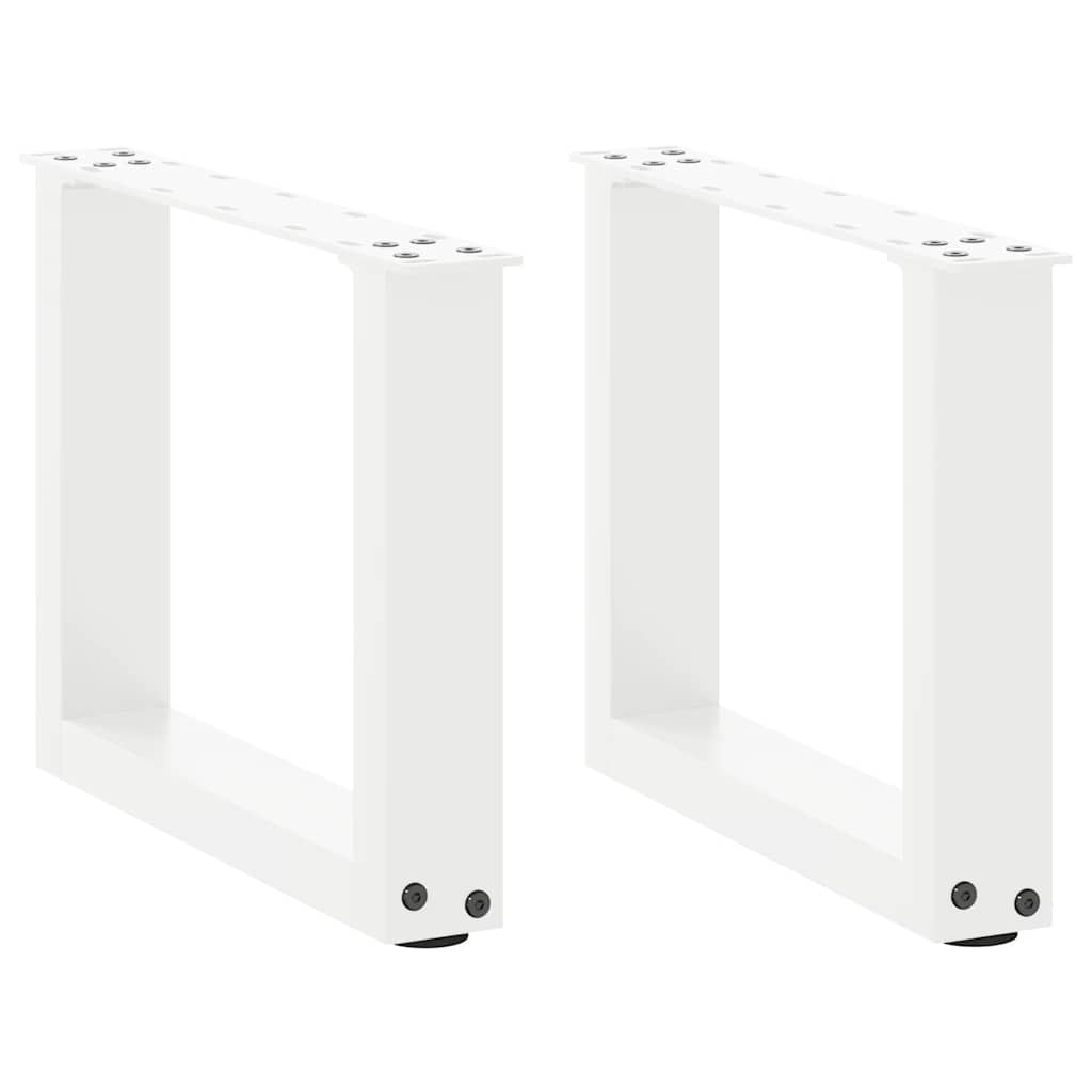 Coffee Table Legs U-Shaped 2 pcs White 40x(30-31) cm Steel