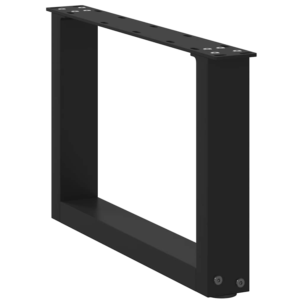 Coffee Table Legs U-Shaped 2 pcs Black 50x(30-31) cm Steel