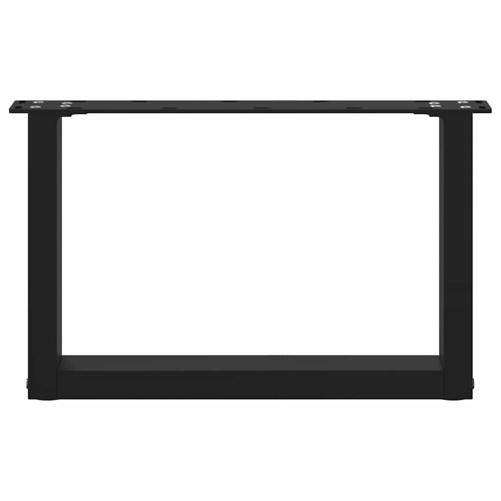 Coffee Table Legs U-Shaped 2 pcs Black 50x(30-31) cm Steel