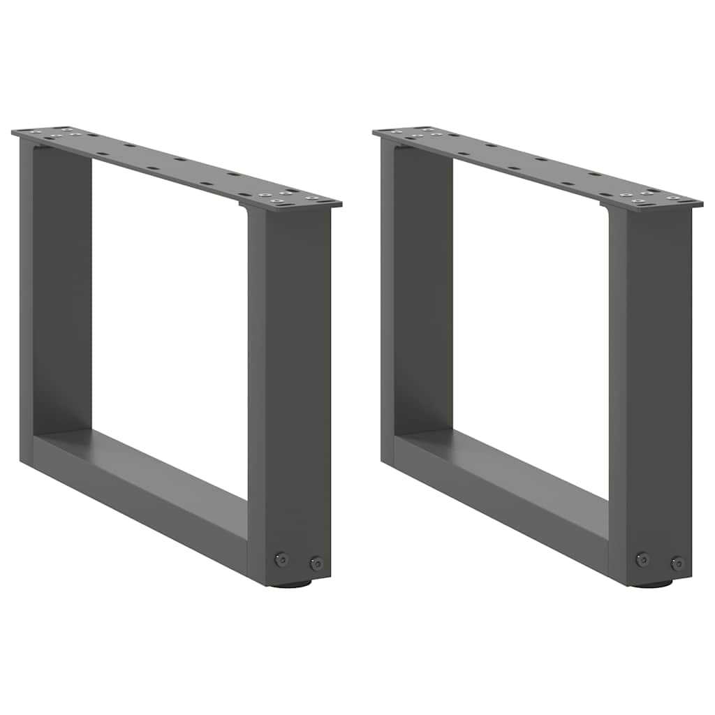 Coffee Table Legs U-Shaped 2 pcs Anthracite 50x(30-31) cm Steel