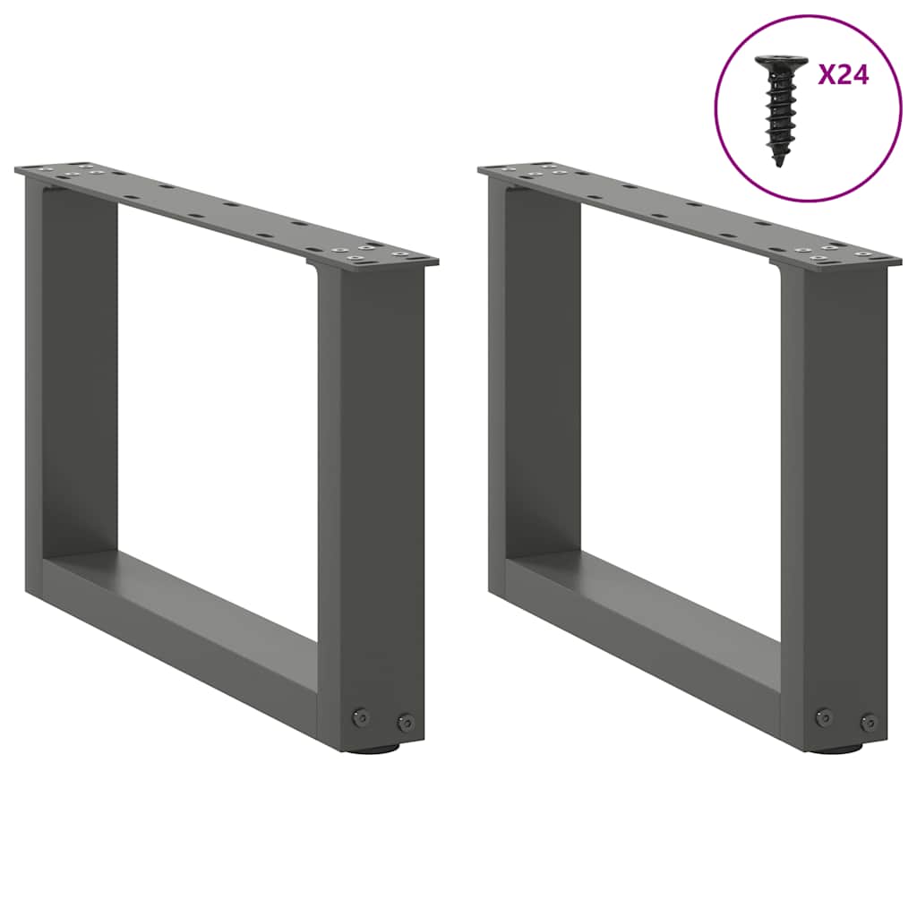Coffee Table Legs U-Shaped 2 pcs Anthracite 50x(30-31) cm Steel