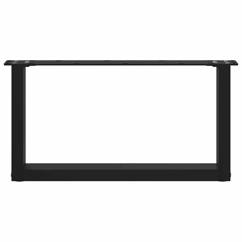 Coffee Table Legs U-Shaped 2 pcs Black 60x(30-31) cm Steel