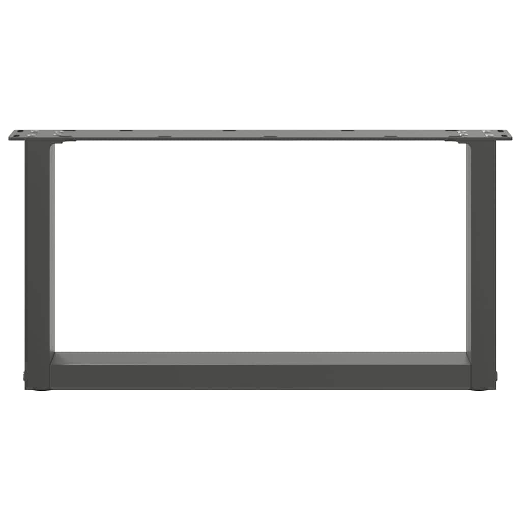 Coffee Table Legs U-Shaped 2 pcs Anthracite 60x(30-31) cm Steel