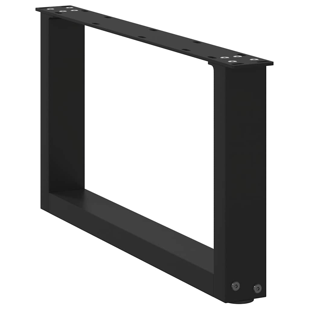 Coffee Table Legs U-Shaped 2 pcs Black 70x(30-31) cm Steel