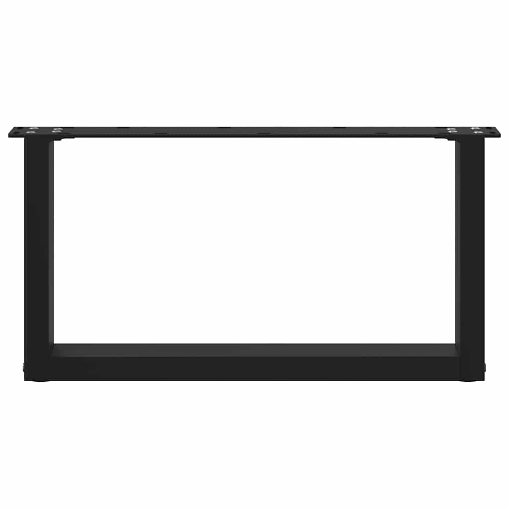 Coffee Table Legs U-Shaped 2 pcs Black 70x(30-31) cm Steel