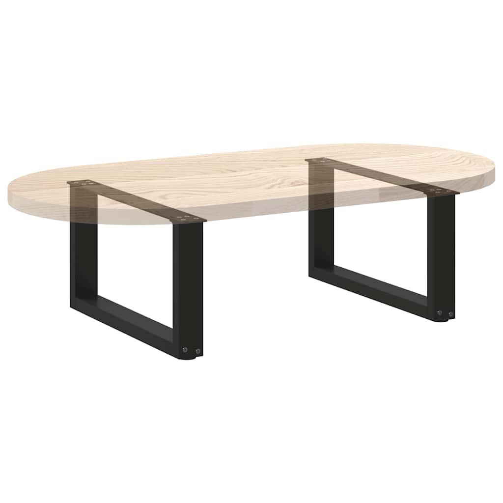 Coffee Table Legs U-Shaped 2 pcs Black 70x(30-31) cm Steel