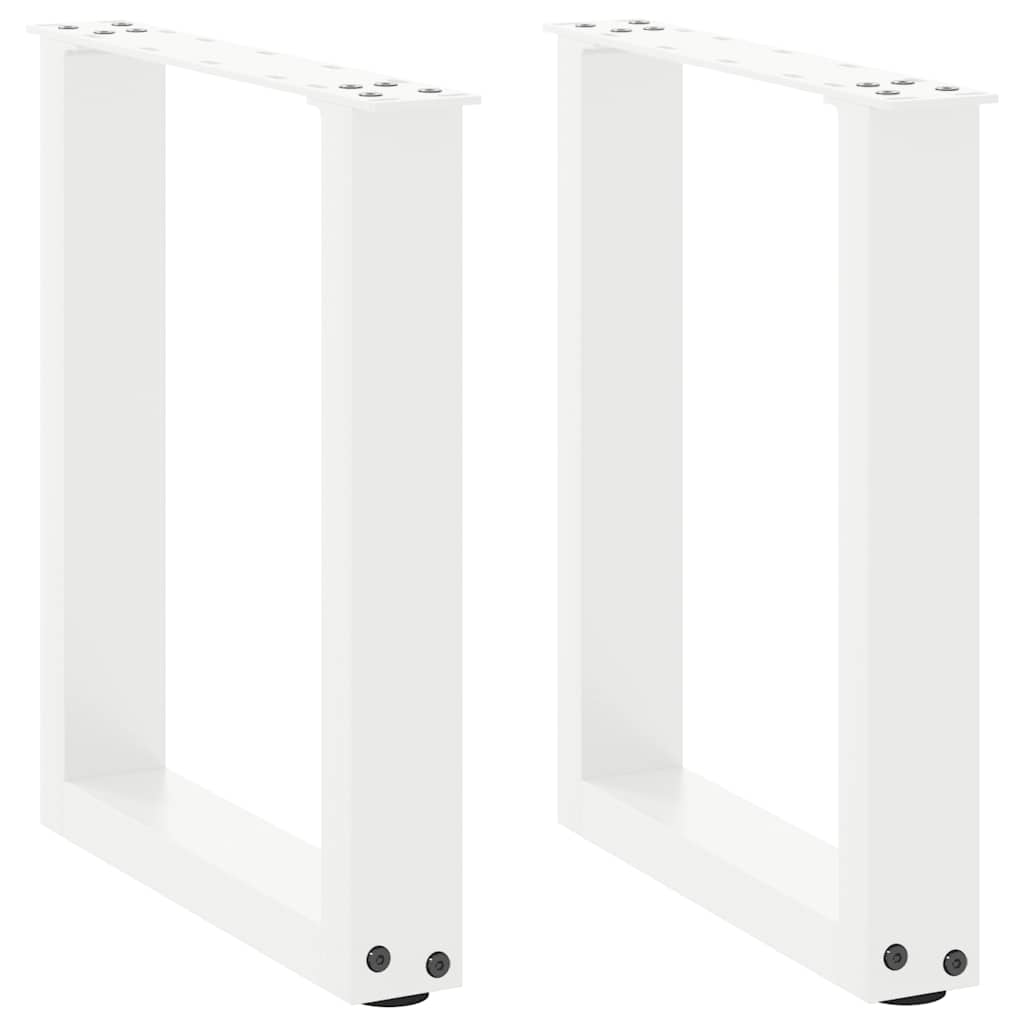 Coffee Table Legs U-Shaped 2 pcs White 28x(42-43) cm Steel