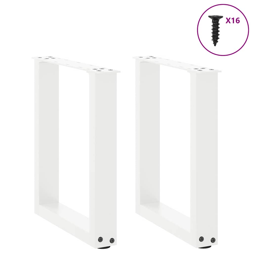 Coffee Table Legs U-Shaped 2 pcs White 28x(42-43) cm Steel