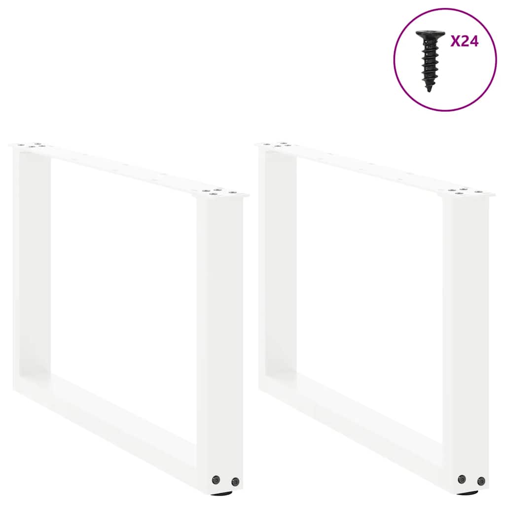 Coffee Table Legs U-Shaped 2 pcs White 60x(42-43) cm Steel
