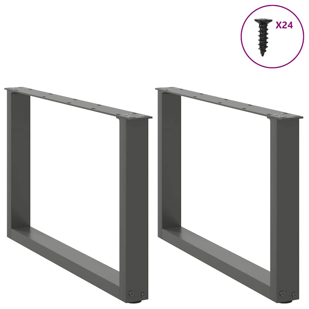 Coffee Table Legs U-Shaped 2 pcs Anthracite 60x(42-43) cm Steel