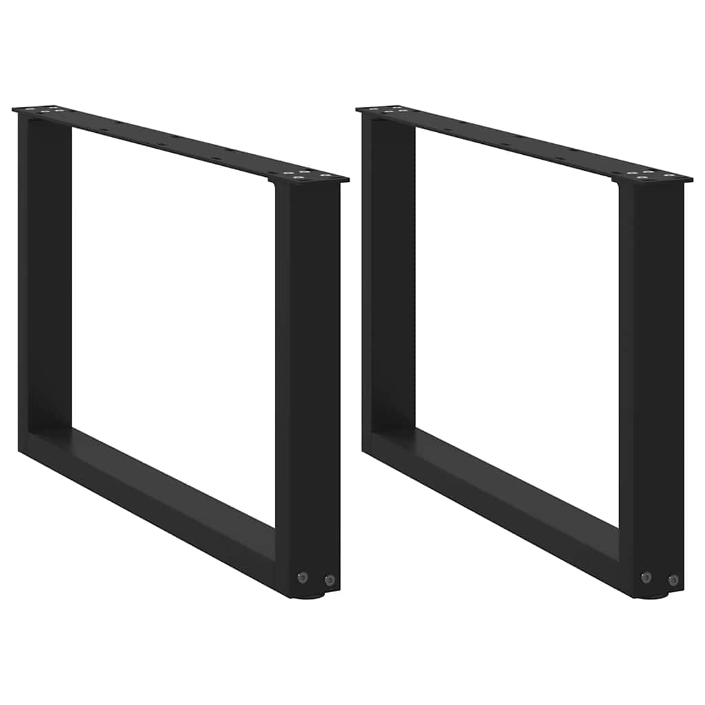 Coffee Table Legs U-Shaped 2 pcs Black 70x(42-43) cm Steel