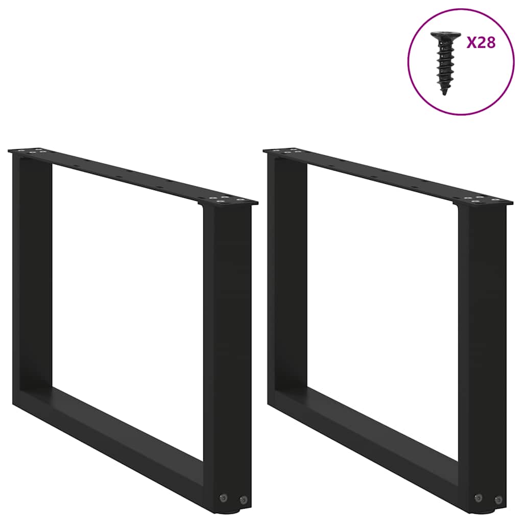 Coffee Table Legs U-Shaped 2 pcs Black 70x(42-43) cm Steel