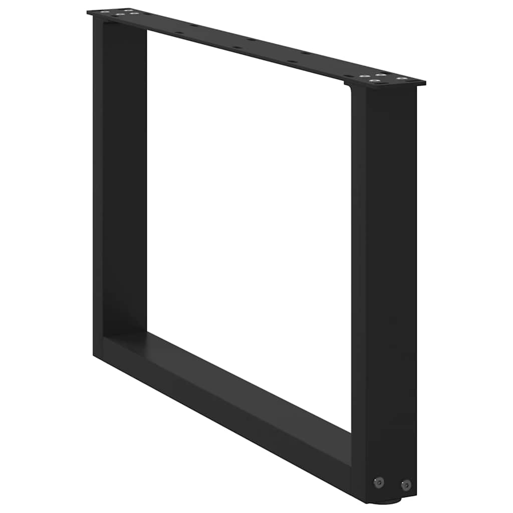 Coffee Table Legs U-Shaped 2 pcs Black 70x(42-43) cm Steel
