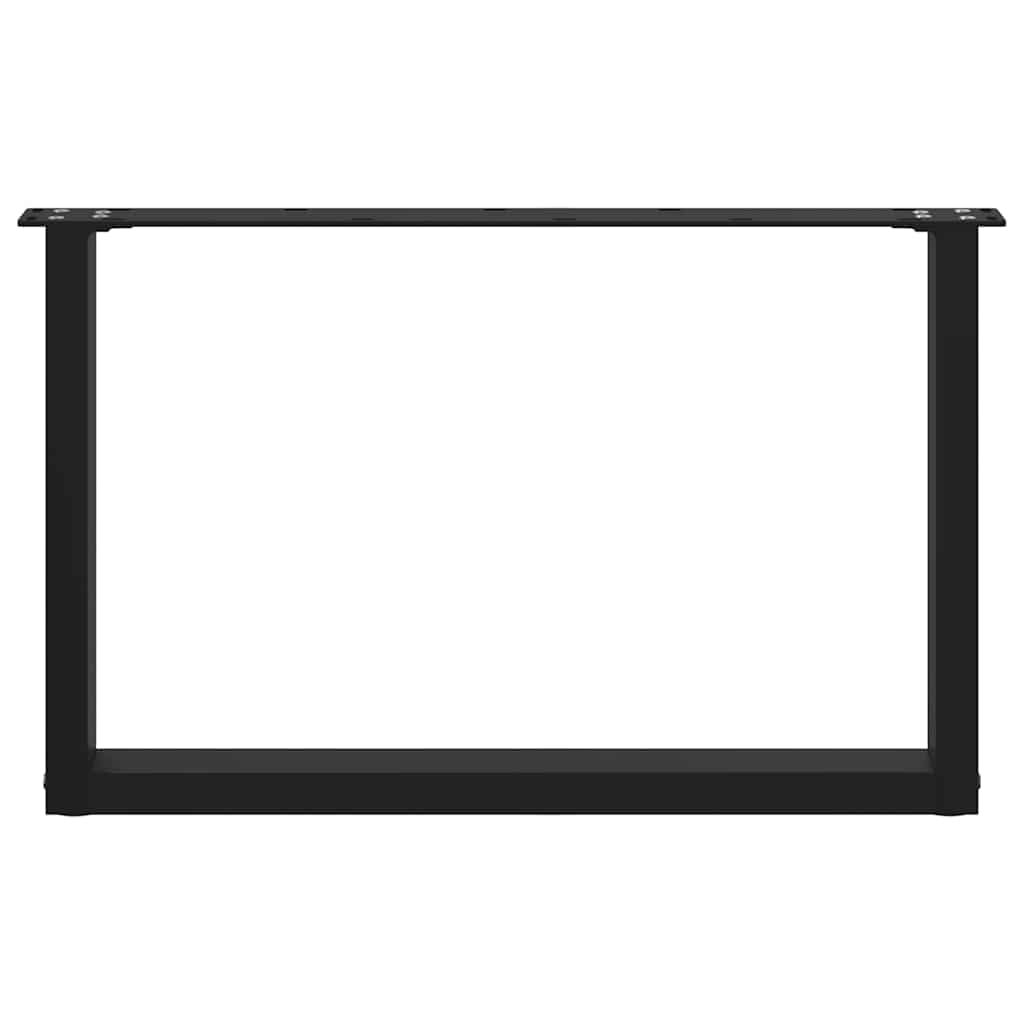 Coffee Table Legs U-Shaped 2 pcs Black 70x(42-43) cm Steel