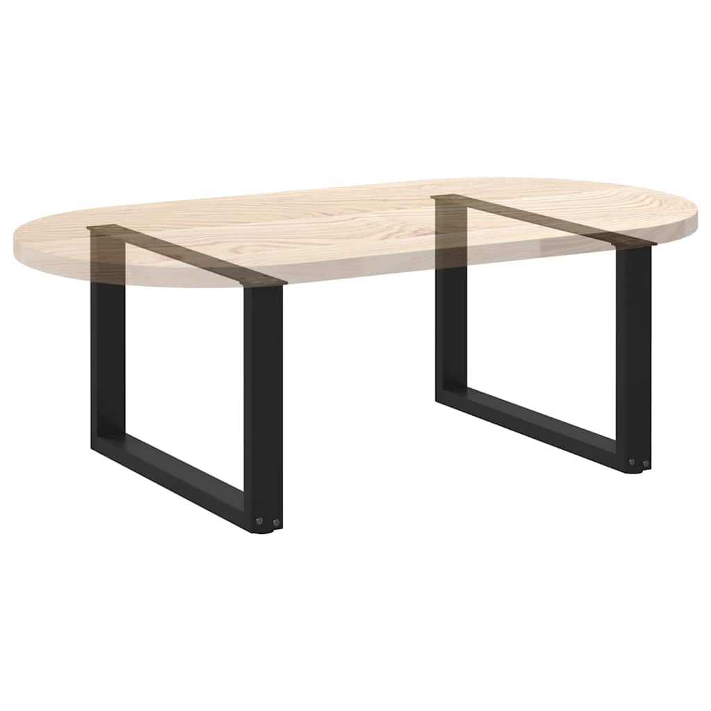 Coffee Table Legs U-Shaped 2 pcs Black 70x(42-43) cm Steel