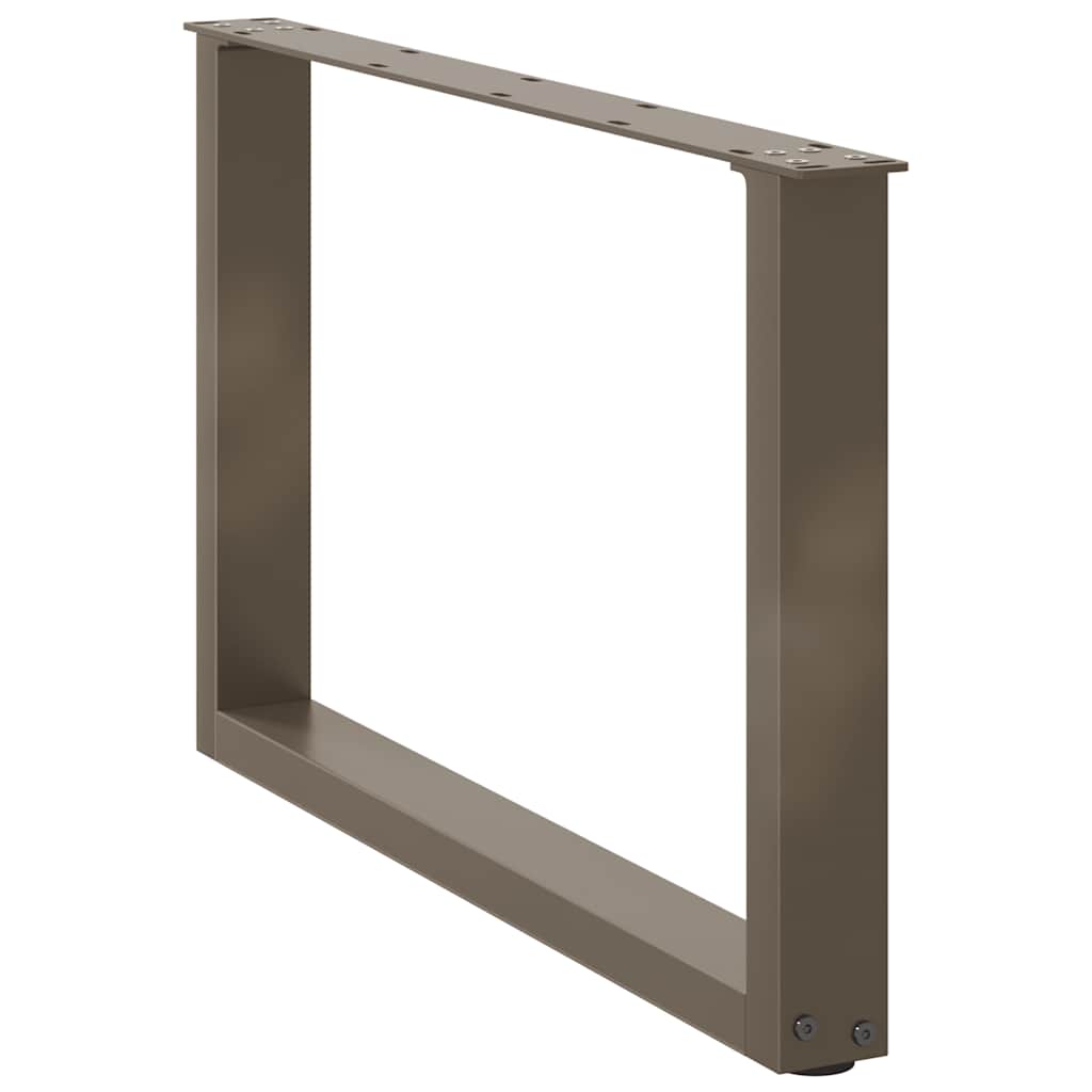 Coffee Table Legs U-Shaped 2 pcs Natural Steel 70x(42-43) cm Steel