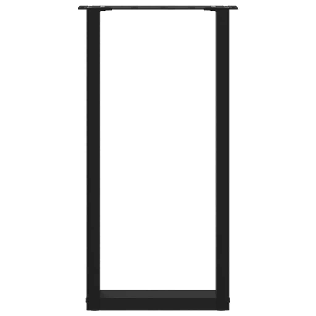 Console Table Legs U-Shaped 2 pcs Black 28x(72-73) cm Steel