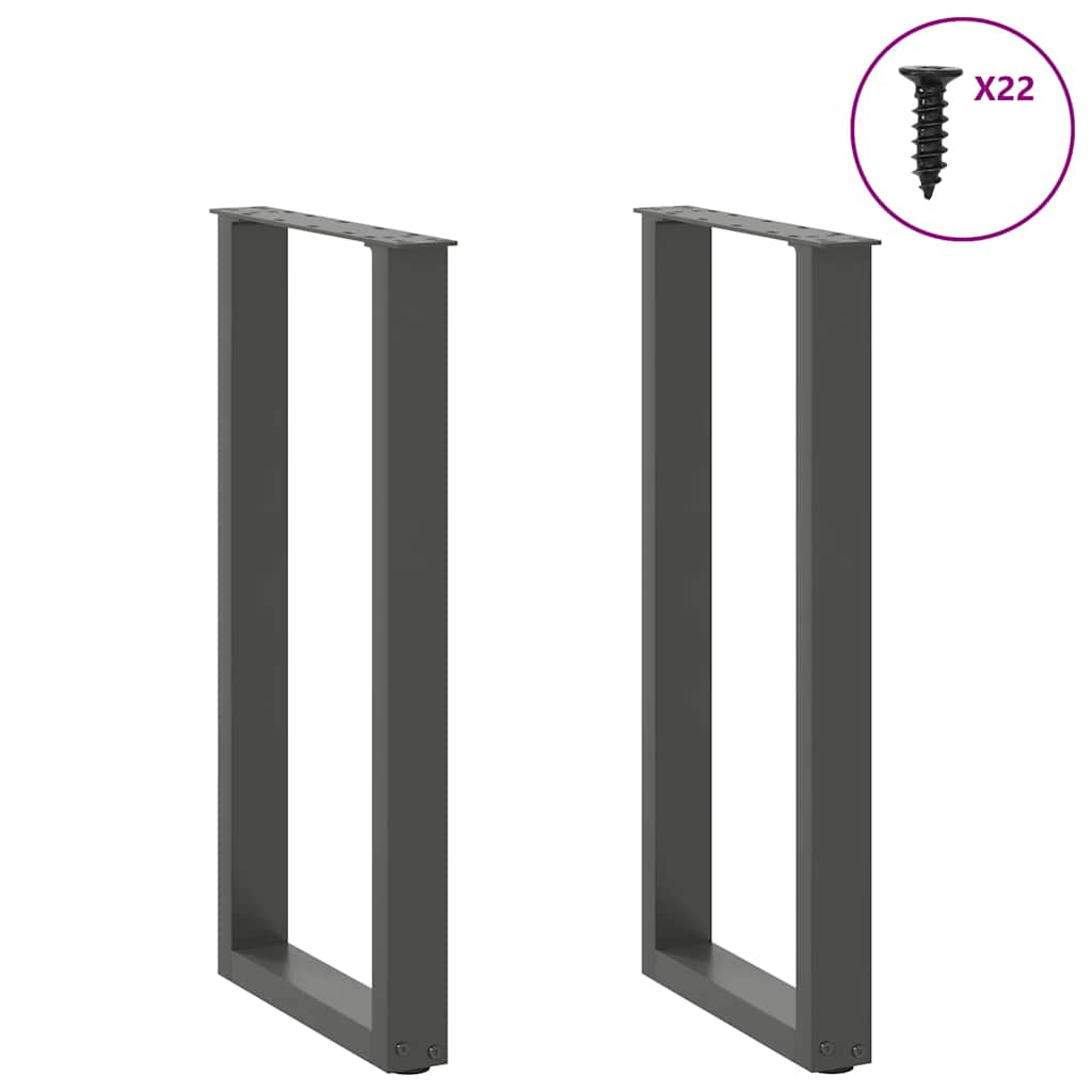 Console Table Legs U-Shaped 2 pcs Anthracite 38x(72-73) cm Steel