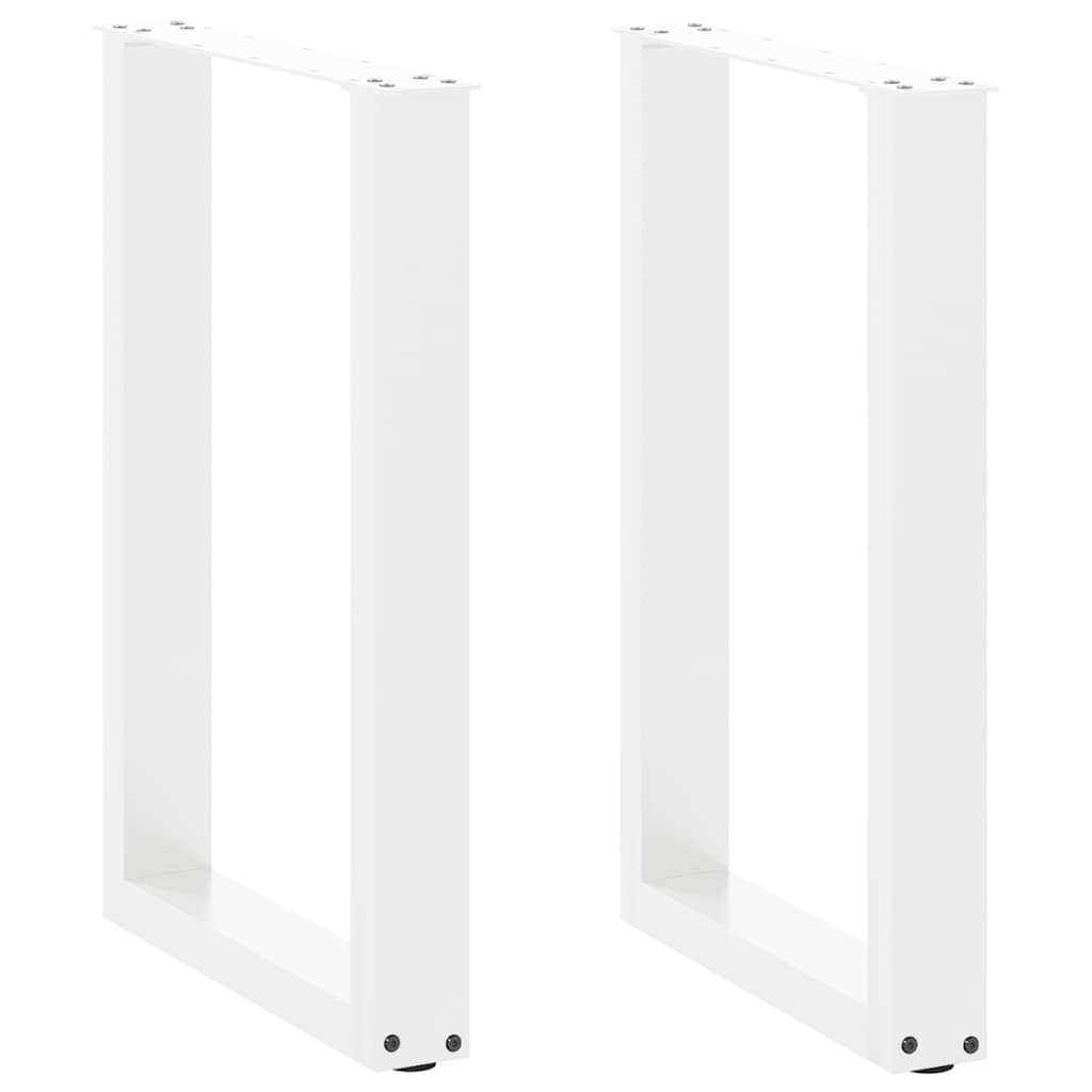 Dining Table Legs U-Shaped 2 pcs White 50x(72-73) cm Steel