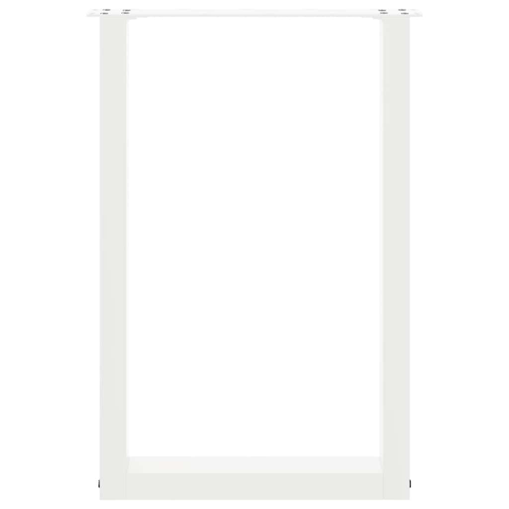 Dining Table Legs U-Shaped 2 pcs White 50x(72-73) cm Steel