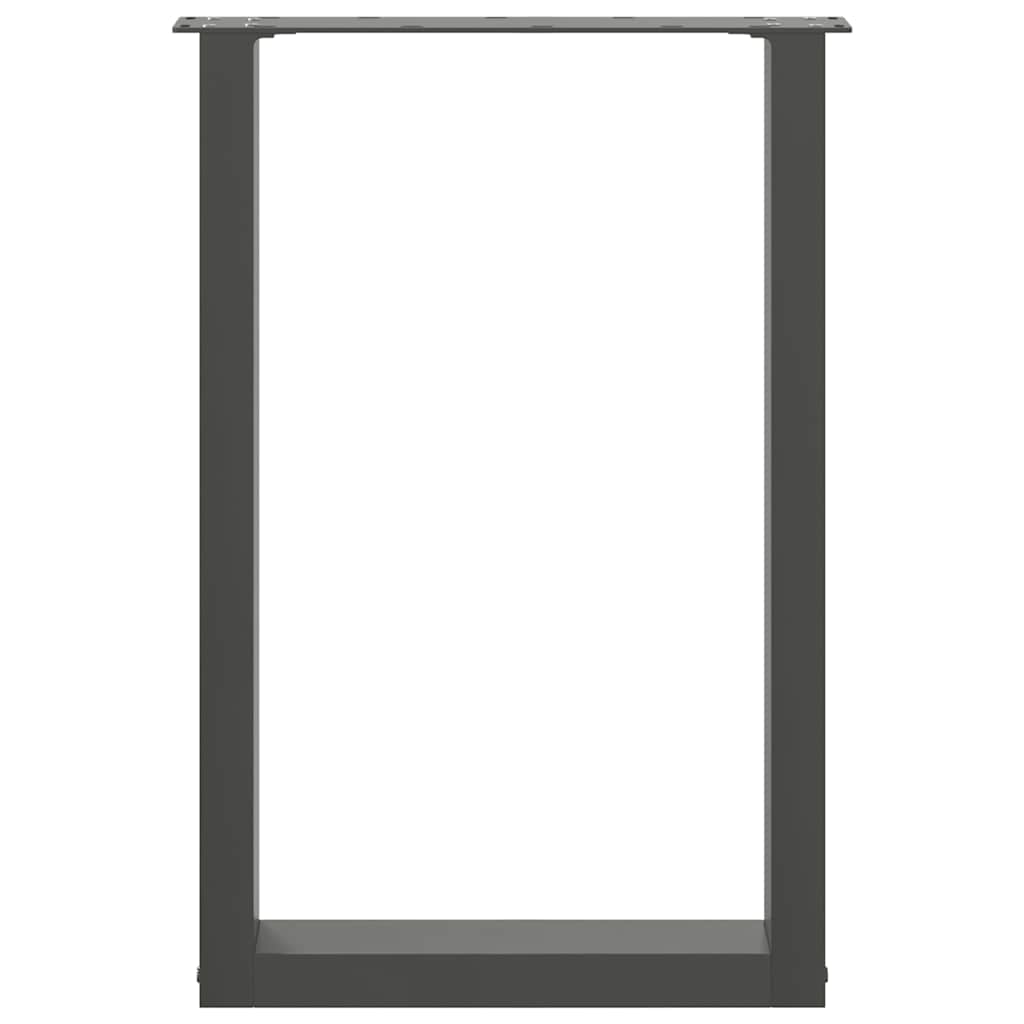 Dining Table Legs U-Shaped 2 pcs Anthracite 50x(72-73) cm Steel