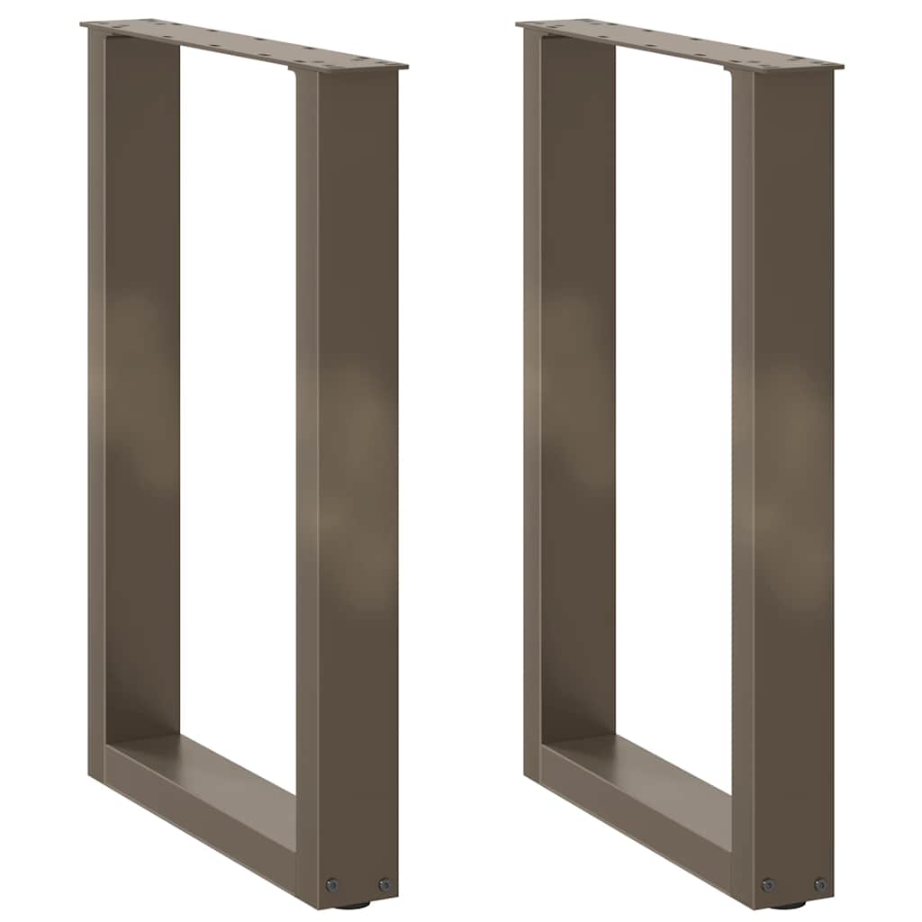 Dining Table Legs U-Shaped 2 pcs Natural Steel 50x(72-73) cm Steel