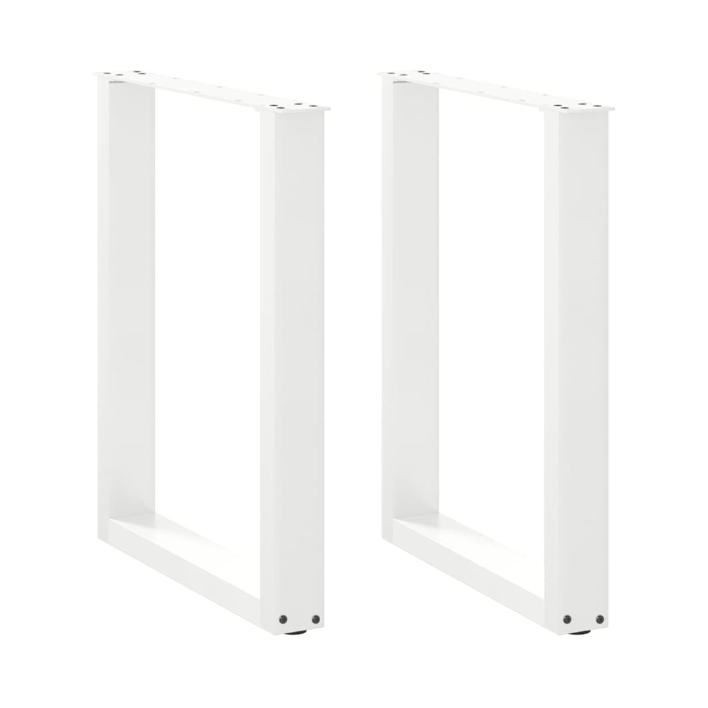 Dining Table Legs U-Shaped 2 pcs White 60x(72-73) cm Steel