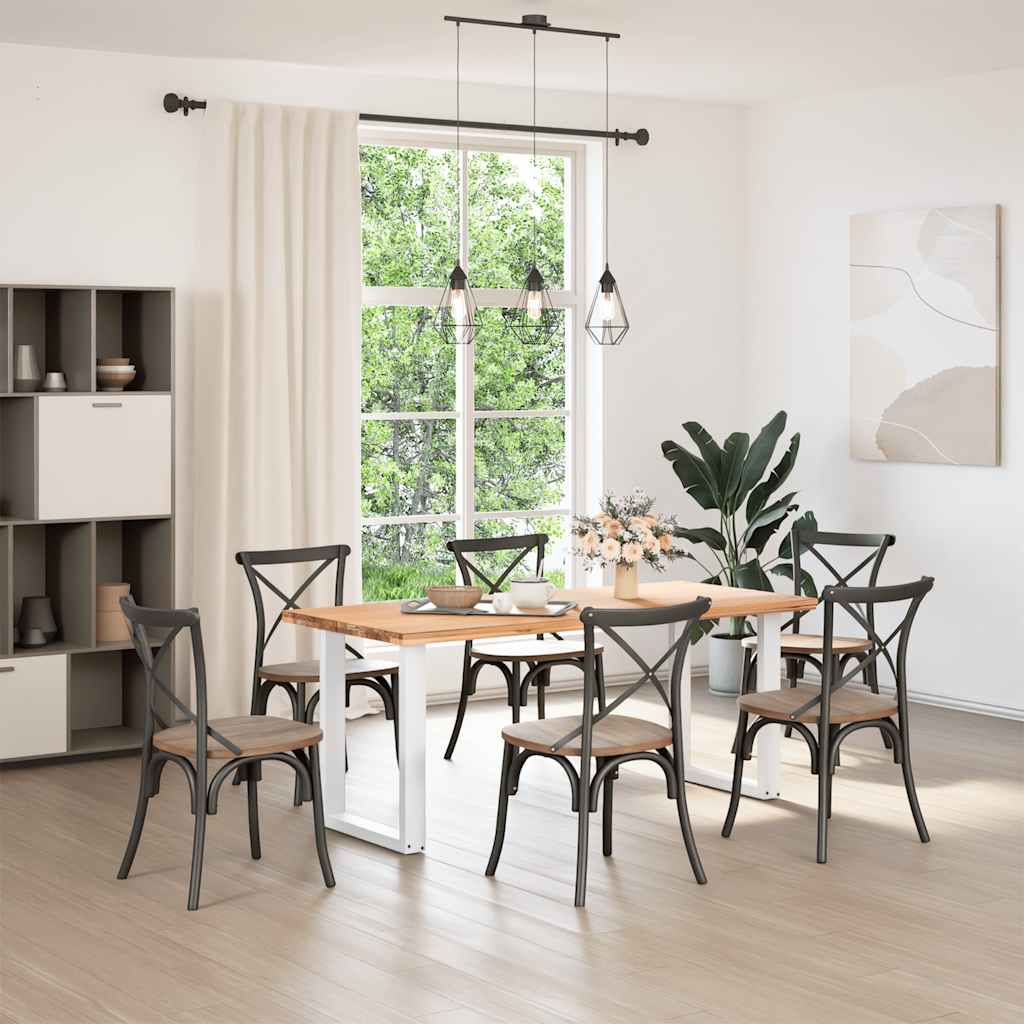 Dining Table Legs U-Shaped 2 pcs White 60x(72-73) cm Steel
