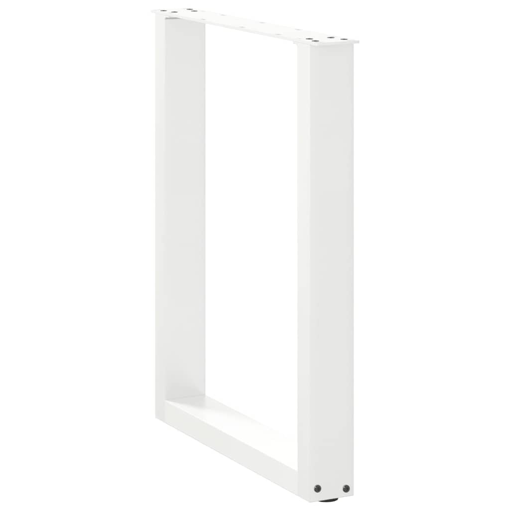 Dining Table Legs U-Shaped 2 pcs White 60x(72-73) cm Steel