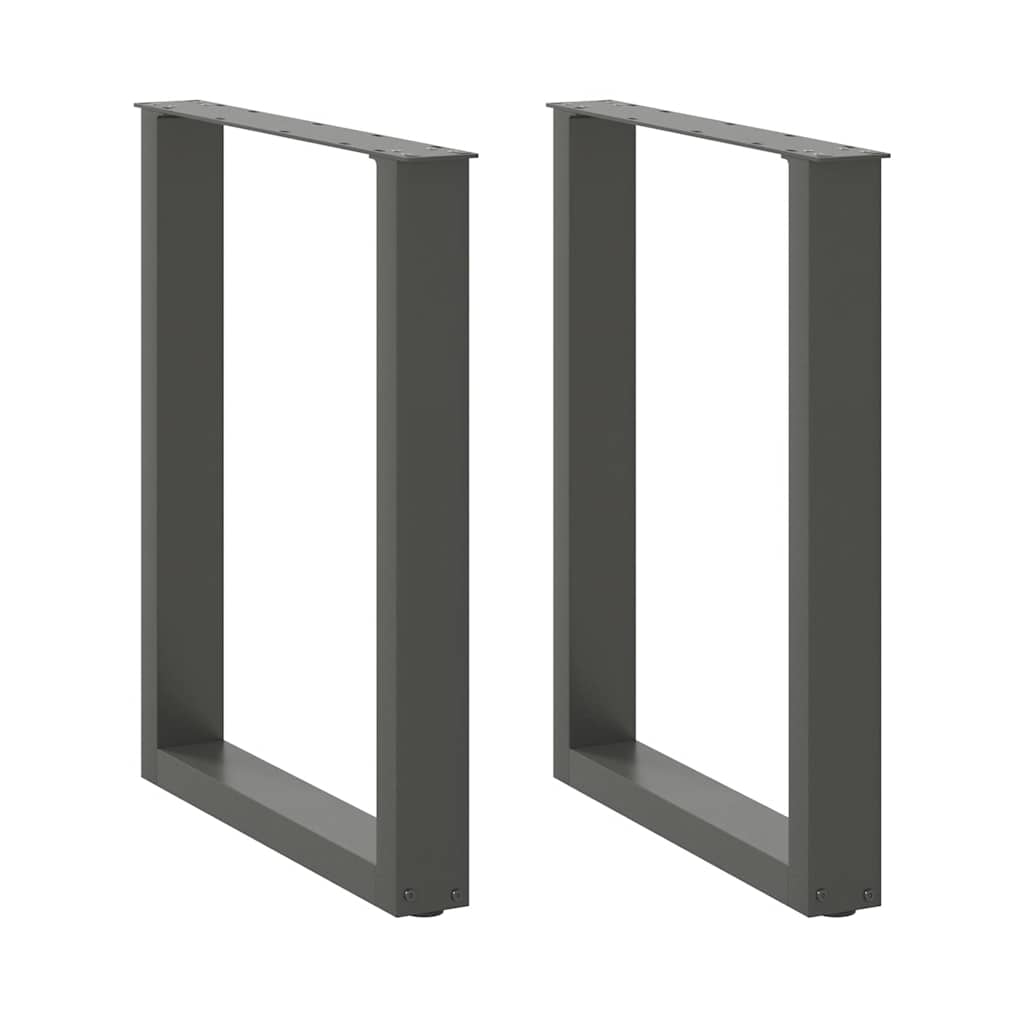 Dining Table Legs U-Shaped 2 pcs Anthracite 60x(72-73) cm Steel