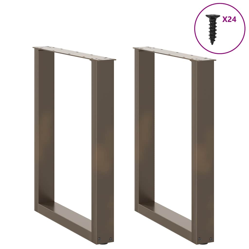 Dining Table Legs U-Shaped 2 pcs Natural Steel 60x(72-73) cm Steel