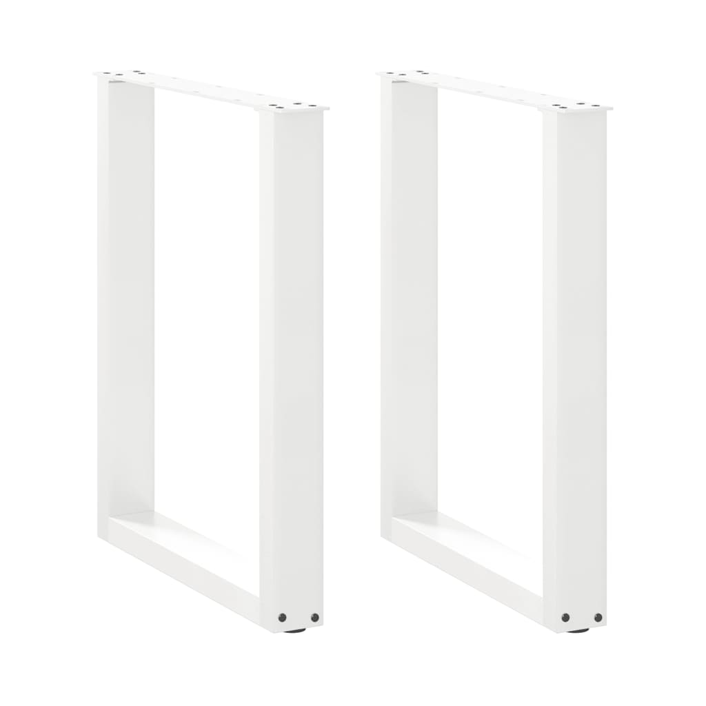 Dining Table Legs U-Shaped 2 pcs White 70x(72-73) cm Steel