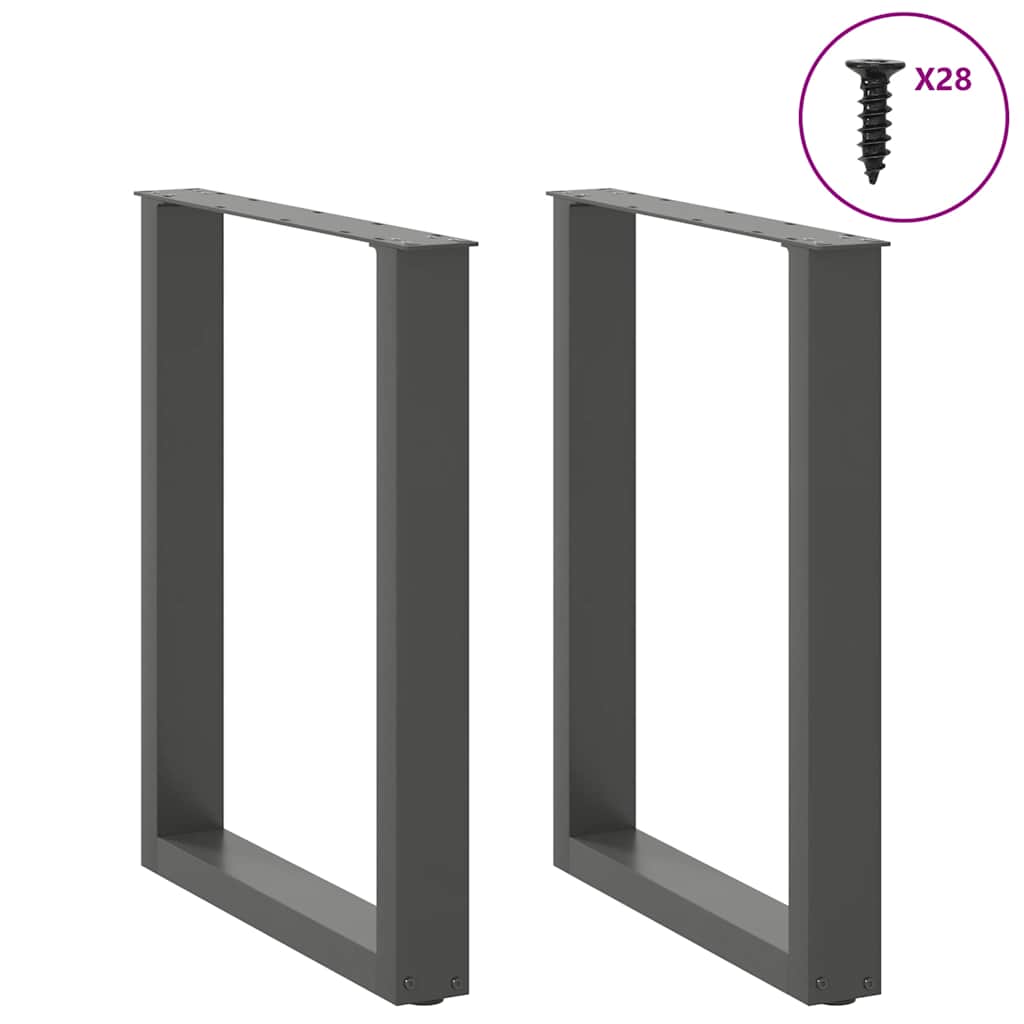 Dining Table Legs U-Shaped 2 pcs Anthracite 70x(72-73) cm Steel