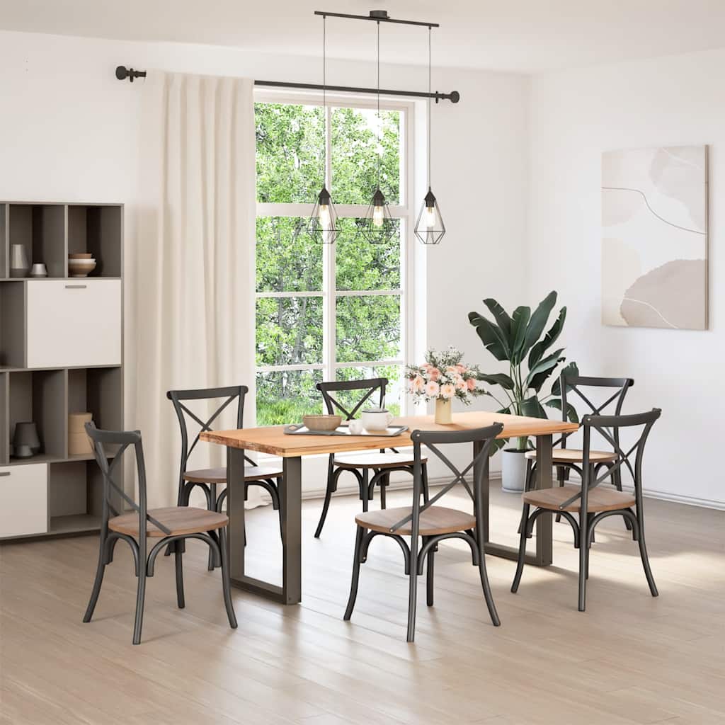 Dining Table Legs U-Shaped 2 pcs Natural Steel 70x(72-73) cm Steel